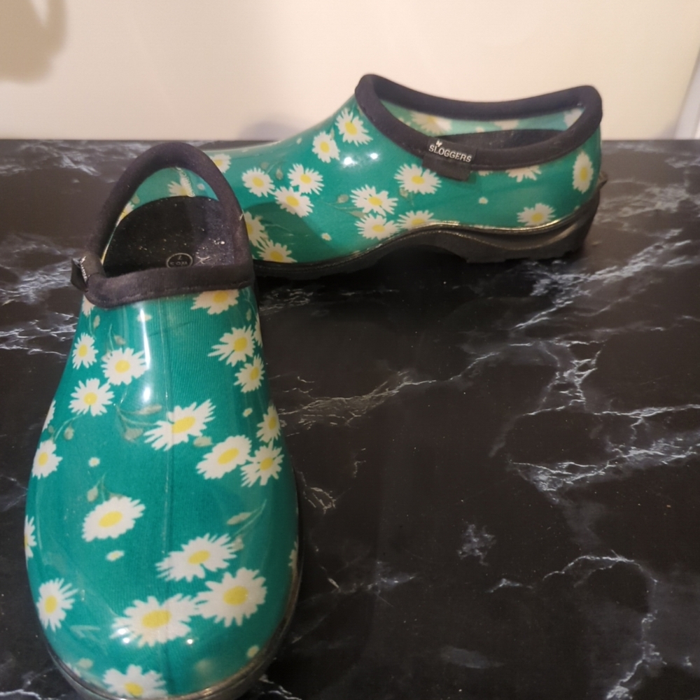 Sloggers Daisy Shoes Womens Size 7 Waterproof Rain Clogs Garden Made In USA